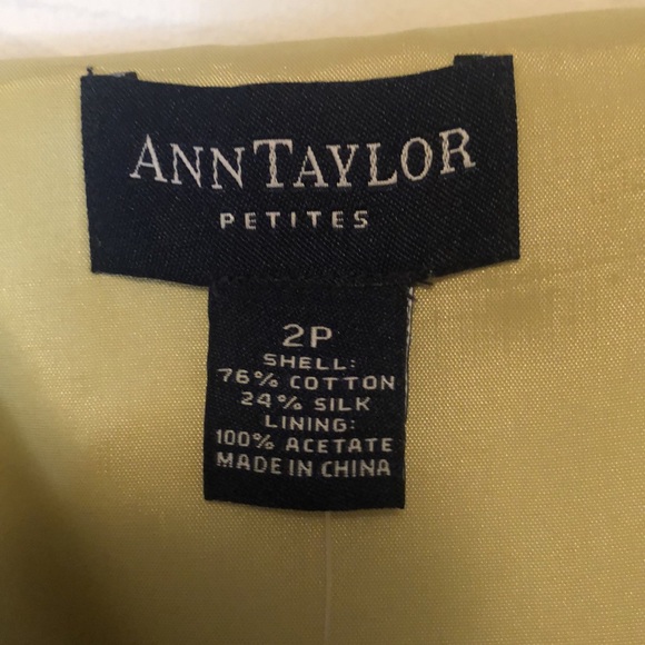 NWT ANN TAYLOR Petites yellow/green Strapless Dress 2P Formal - Picture 5 of 6